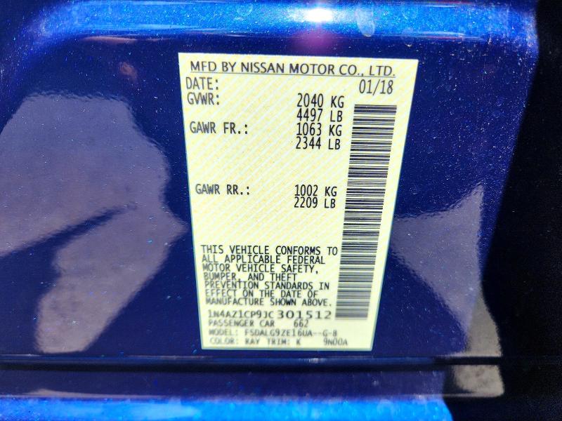 Aukcja sprzedaży 2018 Nissan Leaf, vin: 1N4AZ1CP9JC301512, numer aukcji: 64671796