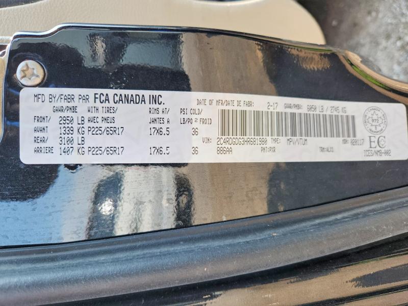 Aukcja sprzedaży 2017 Dodge Grand Caravan, vin: 2C4RDGDG3HR681980, numer aukcji: 63168666