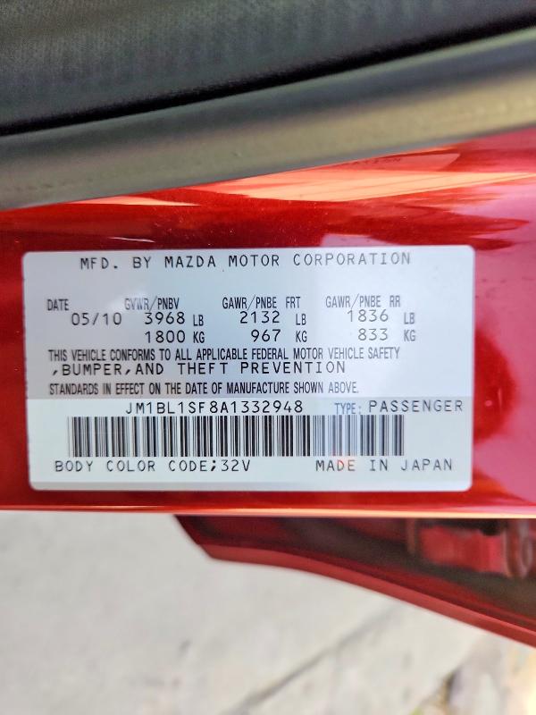 Продажа на аукционе авто 2010 Mazda 3, vin: JM1BL1SF8A1332948, номер лота: 66122366