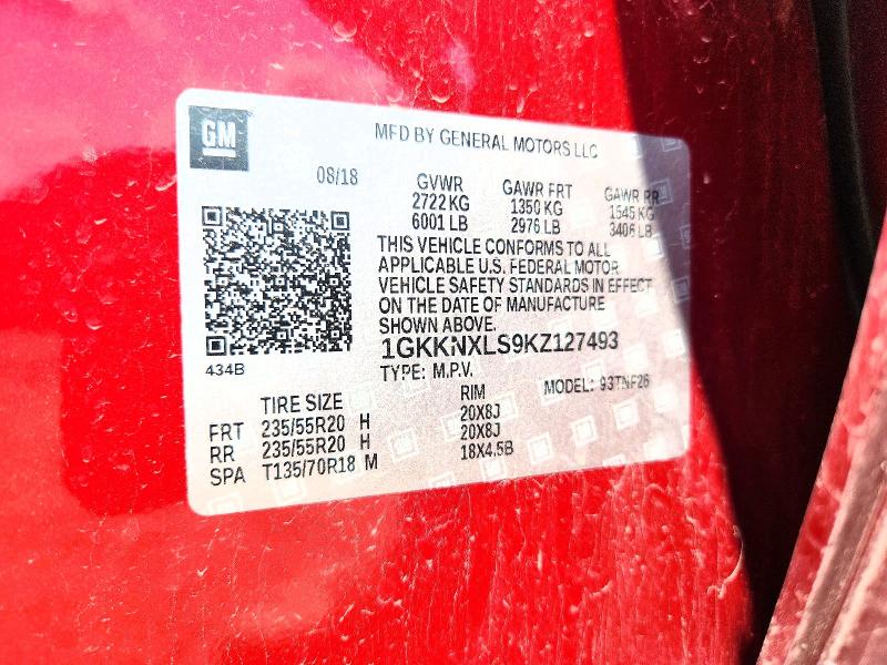 Aukcja sprzedaży 2019 Gmc Acadia, vin: 1GKKNXLS9KZ127493, numer aukcji: 63744556