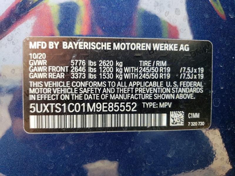 Продаж на аукціоні авто 2021 Bmw X3, vin: 5UXTS1C01M9E85552, номер лоту: 63645736
