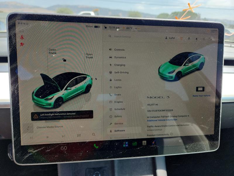 Продаж на аукціоні авто 2022 Tesla Model 3, vin: 5YJ3E1EA3NF322209, номер лоту: 64671116