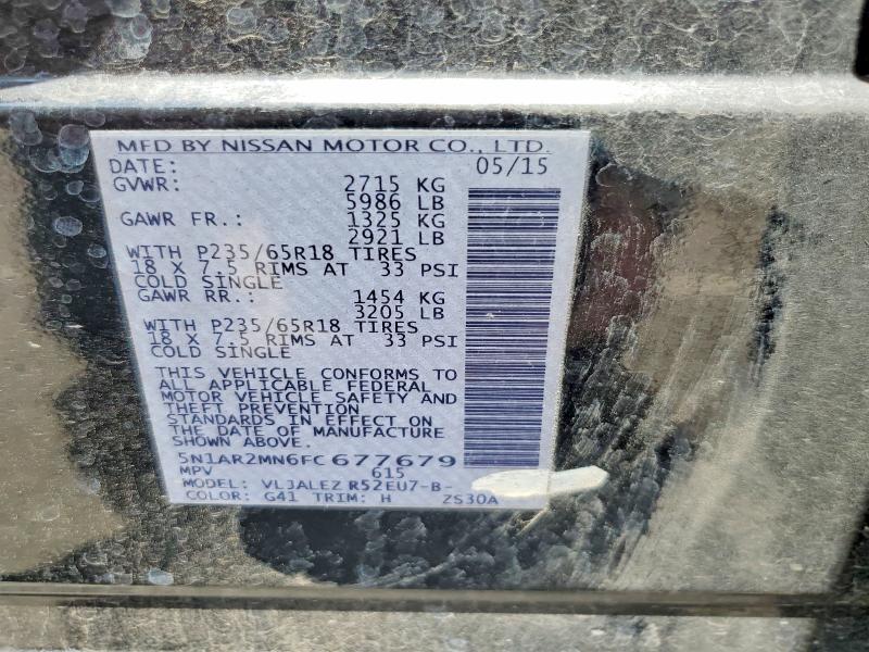 64231166 :رقم المزاد ، 5N1AR2MN6FC677679 vin ، 2015 Nissan Pathfinder مزاد بيع