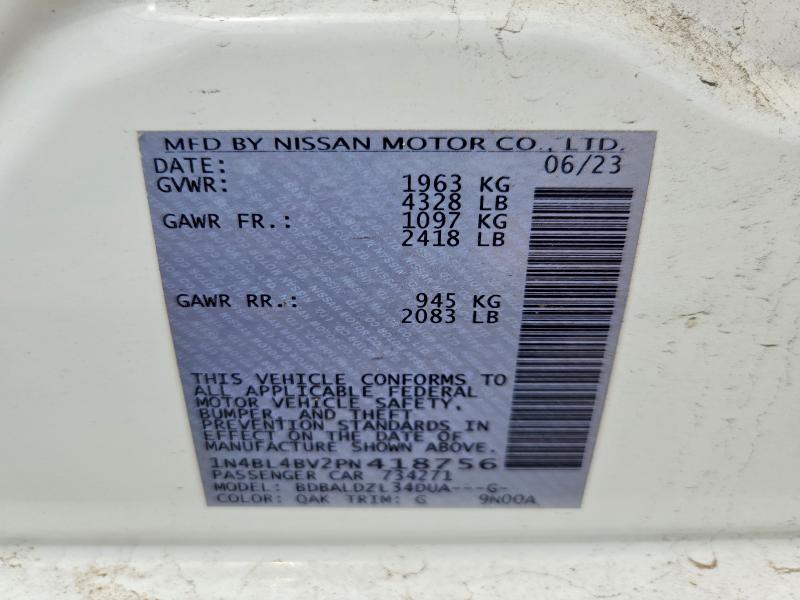 Aukcja sprzedaży 2023 Nissan Altima, vin: 1N4BL4BV2PN418756, numer aukcji: 64143916