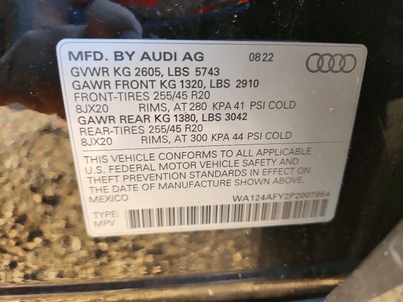 Продажа на аукционе авто 2023 Audi Sq5, vin: WA124AFY2P2007864, номер лота: 63419606