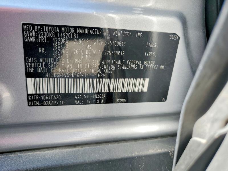 Aukcja sprzedaży 2024 Toyota Rav4, vin: 4T3D6RFV5RU160441, numer aukcji: 64274046