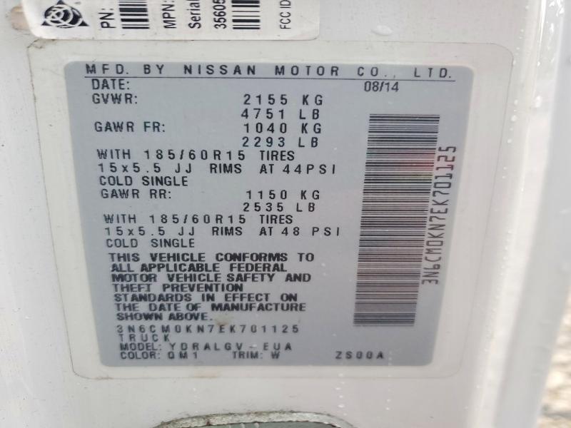 Продаж на аукціоні авто 2014 Nissan Nv200, vin: 3N6CM0KN7EK701125, номер лоту: 63674896