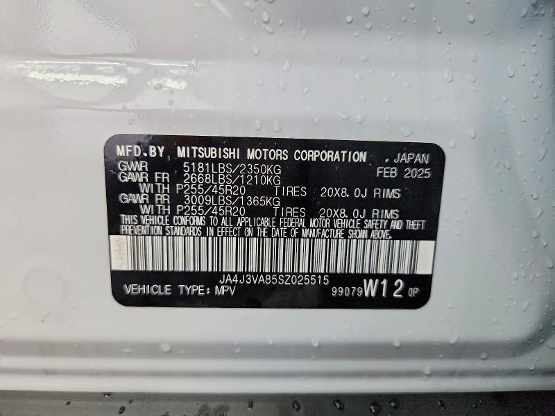 64243256 :رقم المزاد ، JA4J3VA85SZ025515 vin ، 2025 Mitsubishi Outlander مزاد بيع