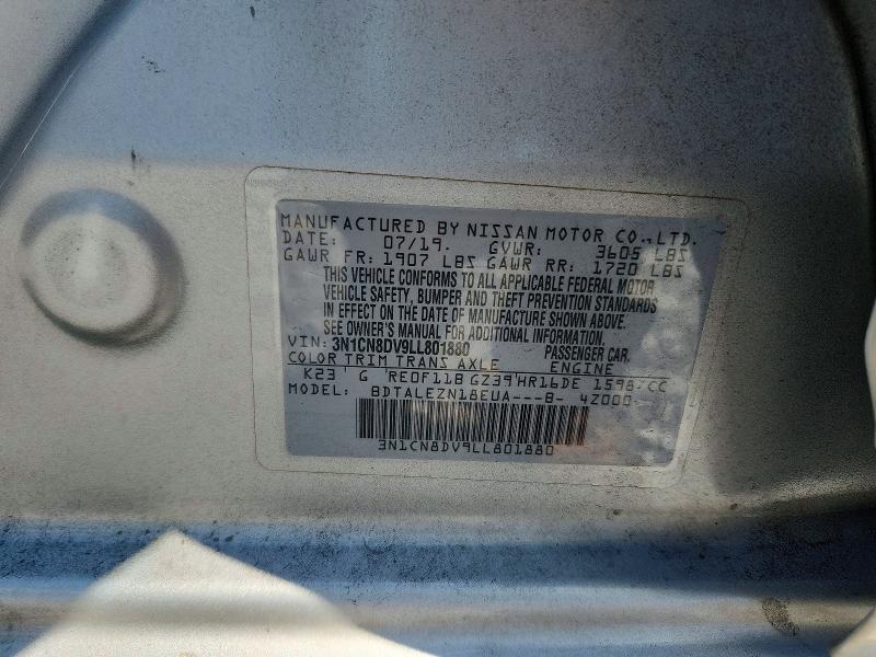 65287676 :رقم المزاد ، 3N1CN8DV9LL801880 vin ، 2020 Nissan Versa مزاد بيع
