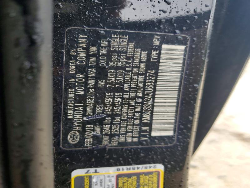 66027286 :رقم المزاد ، KM8J33A24JU683274 vin ، 2018 Hyundai Tucson مزاد بيع