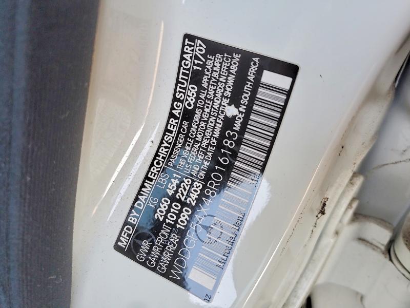 64156656 :رقم المزاد ، WDDGF54X48R016183 vin ، 2008 Mercedes-benz C مزاد بيع