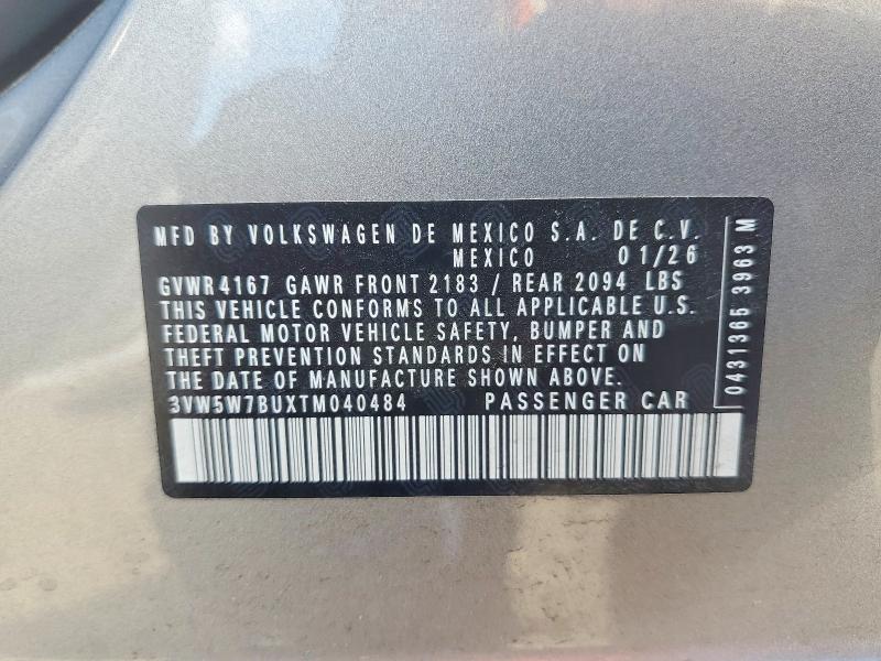 Продаж на аукціоні авто 2026 Volkswagen Jetta, vin: 3VW5W7BUXTM040484, номер лоту: 63403486