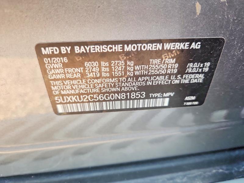 Продажа на аукционе авто 2016 Bmw X6, vin: 5UXKU2C56G0N81853, номер лота: 63377916
