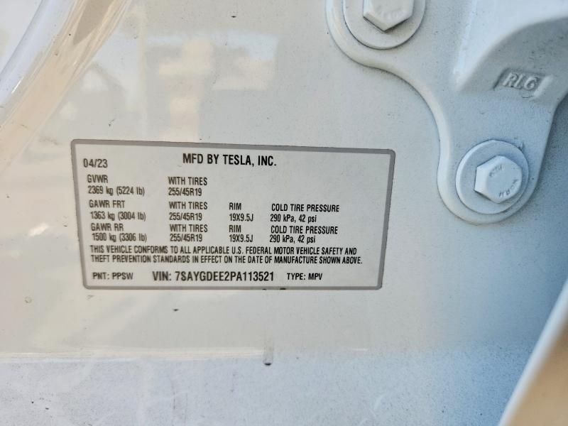 Aukcja sprzedaży 2023 Tesla Model Y, vin: 7SAYGDEE2PA113521, numer aukcji: 66441266