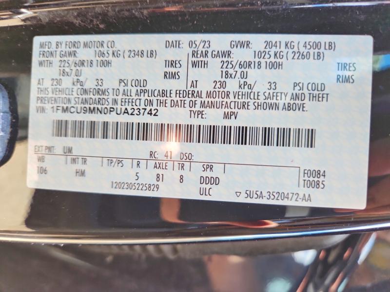 Продажа на аукционе авто 2023 Ford Escape, vin: 1FMCU9MN0PUA23742, номер лота: 64510716