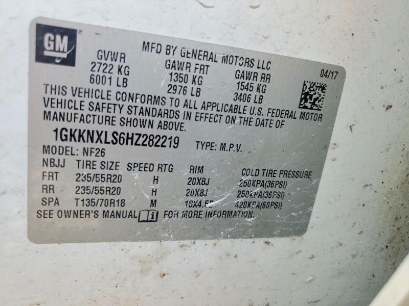 Продажа на аукционе авто 2017 Gmc Acadia, vin: 1GKKNXLS6HZ282219, номер лота: 65328416
