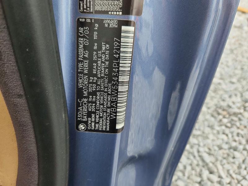 2004 Bmw 330 მანქანა იყიდება აუქციონზე, vin: WBABW53434PL42197, აუქციონის ნომერი: 66604676