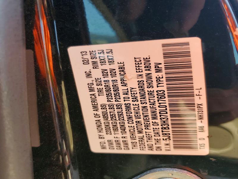64577646 :رقم المزاد ، 5J8TB3H37DL017603 vin ، 2013 Acura Rdx مزاد بيع