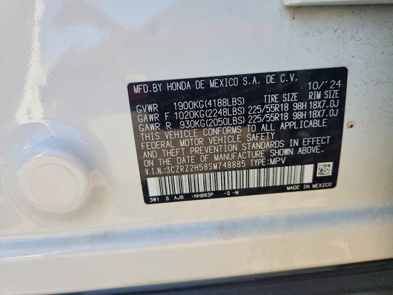 Продаж на аукціоні авто 2025 Honda Hr-v, vin: 3CZRZ2H58SM748885, номер лоту: 65845436