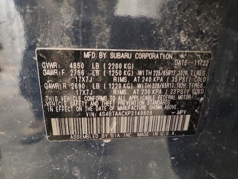 Aukcja sprzedaży 2023 Subaru Outback, vin: 4S4BTAACXP3149809, numer aukcji: 66109166