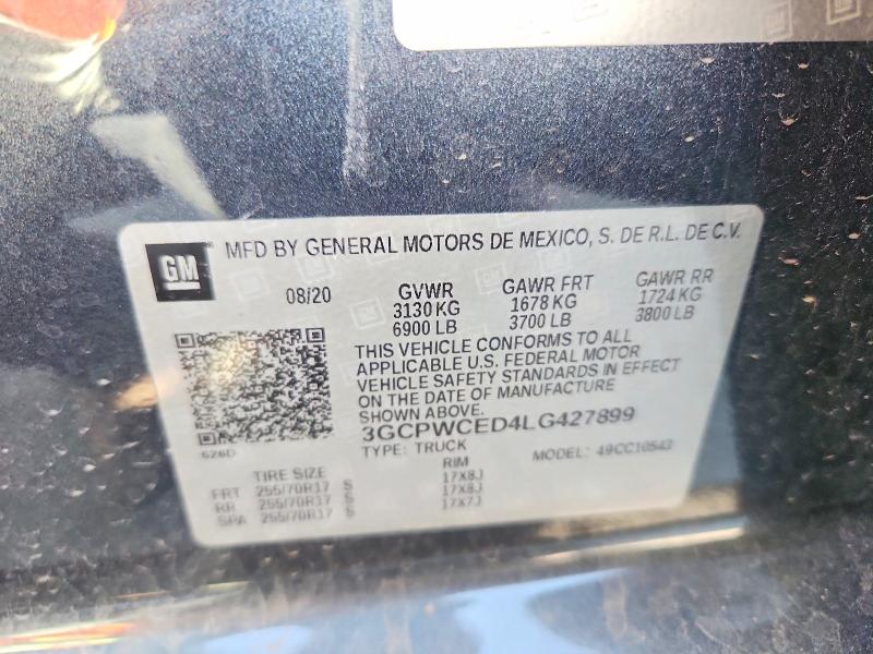 Aukcja sprzedaży 2020 Chevrolet Silverado, vin: 3GCPWCED4LG427899, numer aukcji: 65607086
