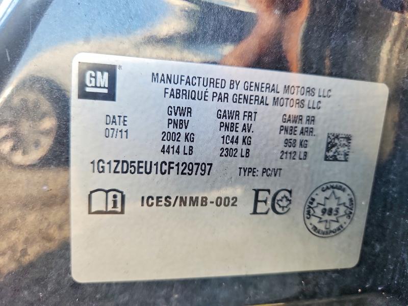 63630006 :رقم المزاد ، 1G1ZD5EU1CF129797 vin ، 2012 Chevrolet Malibu مزاد بيع