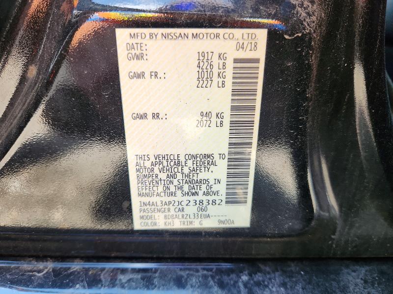Aukcja sprzedaży 2018 Nissan Altima, vin: 1N4AL3AP2JC238382, numer aukcji: 63542536