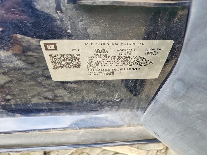 2018 Chevrolet Malibu მანქანა იყიდება აუქციონზე, vin: 1G1ZD5ST6JF212389, აუქციონის ნომერი: 63791586