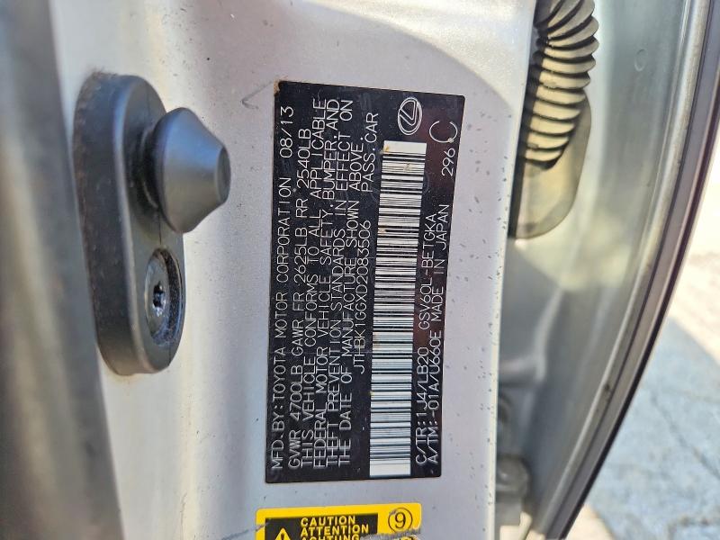 66141486 :رقم المزاد ، JTHBK1GGXD2083506 vin ، 2013 Lexus Es مزاد بيع