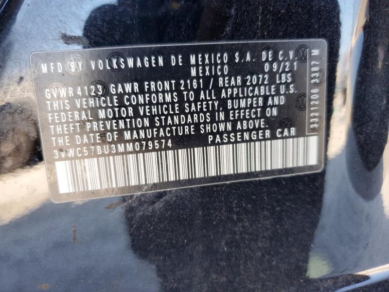 65165906 :رقم المزاد ، 3VWC57BU3MM079574 vin ، 2021 Volkswagen Jetta مزاد بيع