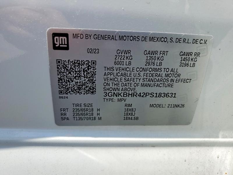 Aukcja sprzedaży 2023 Chevrolet Blazer, vin: 3GNKBHR42PS183631, numer aukcji: 63739136