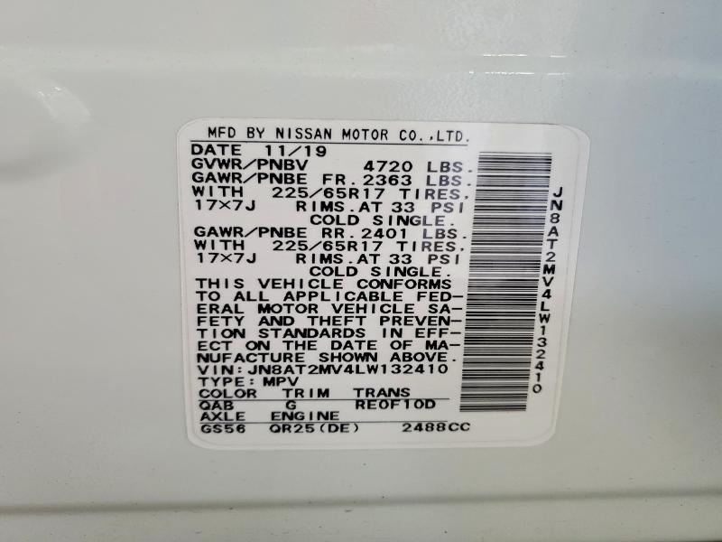 Продаж на аукціоні авто 2020 Nissan Rogue, vin: JN8AT2MV4LW132410, номер лоту: 63309096