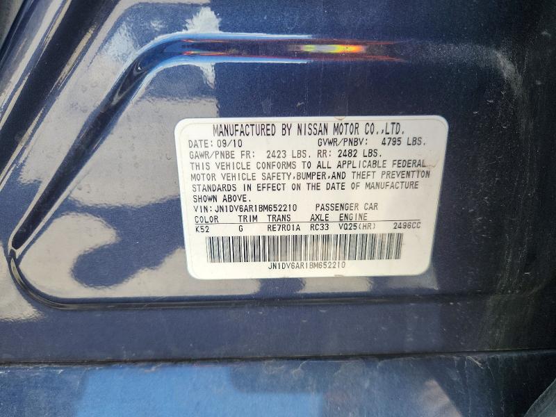 Aukcja sprzedaży 2011 Infiniti G25 Sedan, vin: JN1DV6AR1BM652210, numer aukcji: 66131576