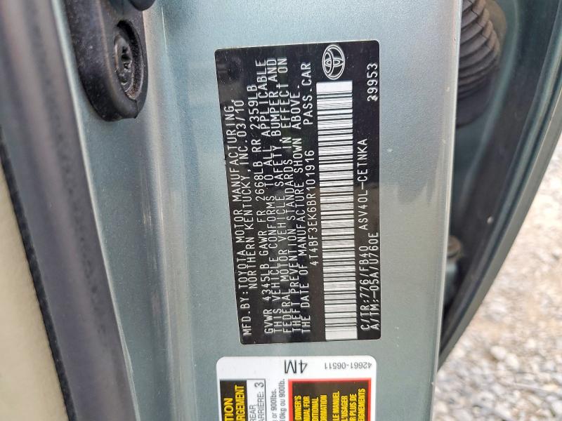Продажа на аукционе авто 2011 Toyota Camry, vin: 4T4BF3EK6BR101916, номер лота: 64692176