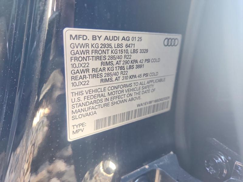 Aukcja sprzedaży 2025 Audi Q8, vin: WA1EVBF18SD023325, numer aukcji: 65830856
