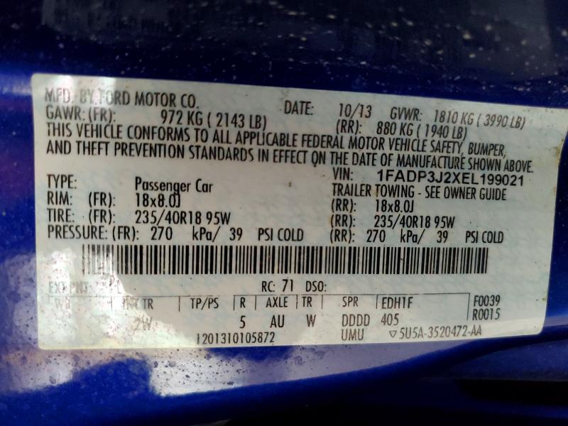 Продажа на аукционе авто 2014 Ford Focus, vin: 1FADP3J2XEL199021, номер лота: 62524776