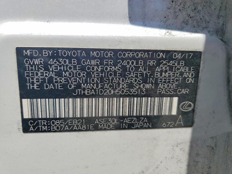 Продажа на аукционе авто 2017 Lexus Is, vin: JTHBA1D20H5053513, номер лота: 64737736
