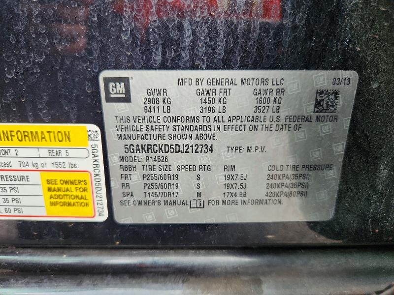 Продажа на аукционе авто 2013 Buick Enclave, vin: 5GAKRCKD5DJ212734, номер лота: 66140226