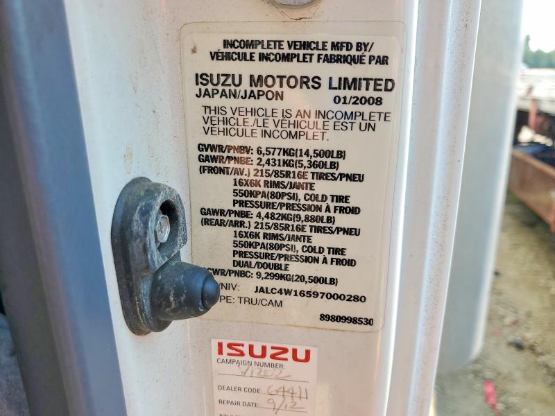 Продажа на аукционе авто 2009 Isuzu Npr, vin: JALC4W16597000280, номер лота: 59654396