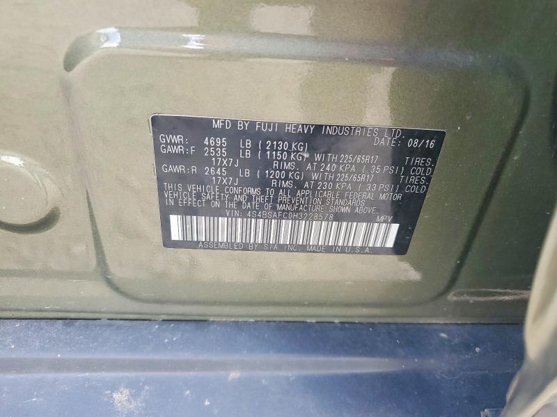 63968746 :رقم المزاد ، 4S4BSAFC0H3228578 vin ، 2017 Subaru Outback مزاد بيع