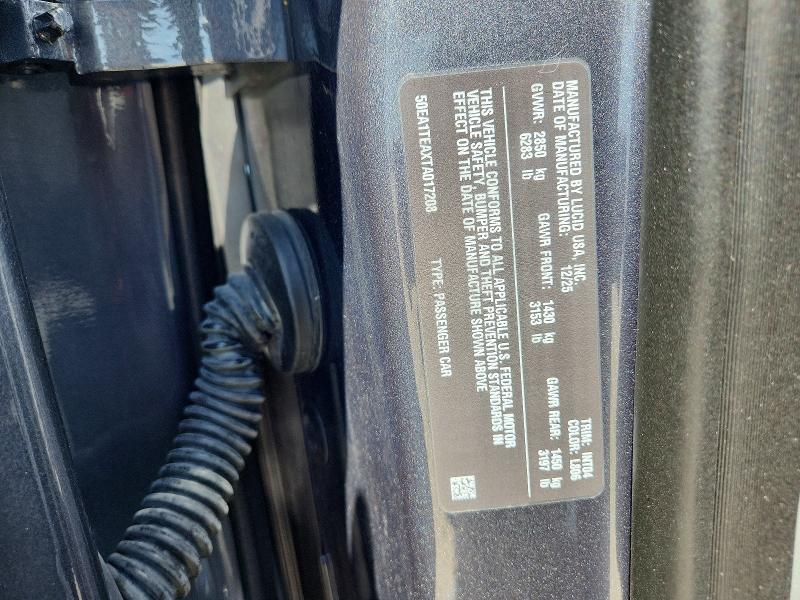 65092836 :رقم المزاد ، 50EA1TEAXTA017208 vin ، 2026 Lucid Motors Air مزاد بيع