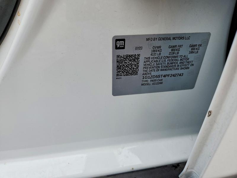65094606 :رقم المزاد ، 1G1ZD5ST4PF242743 vin ، 2023 Chevrolet Malibu مزاد بيع