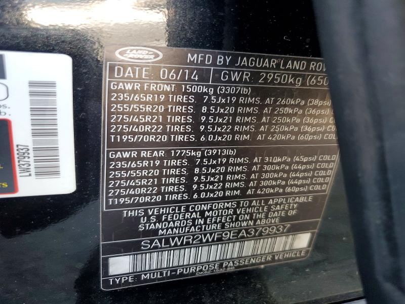 65154306 :رقم المزاد ، SALWR2WF9EA379937 vin ، 2014 Land Rover Range Rover Sport مزاد بيع