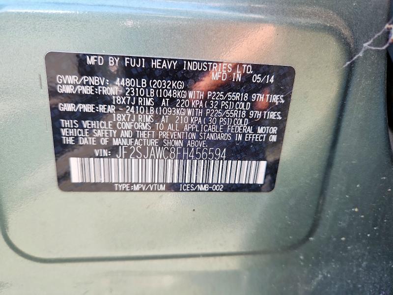 64856016 :رقم المزاد ، JF2SJAWC8FH456594 vin ، 2015 Subaru Forester مزاد بيع