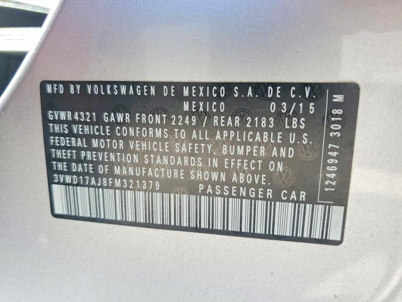 Продаж на аукціоні авто 2015 Volkswagen Jetta, vin: 3VWD17AJ8FM321379, номер лоту: 65517356