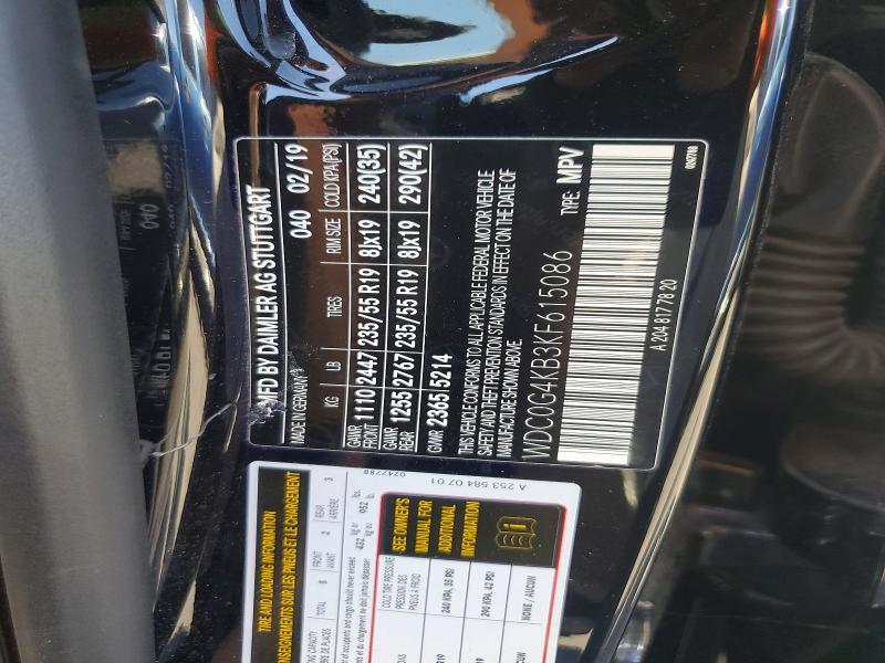 63911186 :رقم المزاد ، WDC0G4KB3KF615086 vin ، 2019 Mercedes-benz Glc مزاد بيع