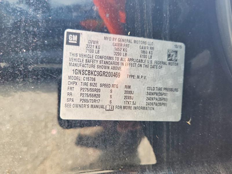 66826836 :رقم المزاد ، 1GNSCBKC9GR200469 vin ، 2016 Chevrolet Tahoe مزاد بيع