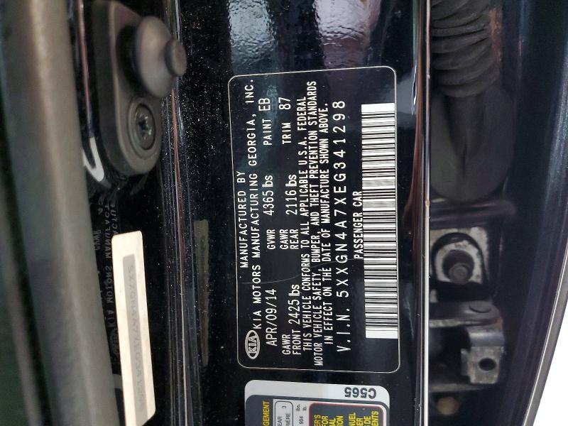 66482656 :رقم المزاد ، 5XXGN4A7XEG341298 vin ، 2014 Kia Optima مزاد بيع