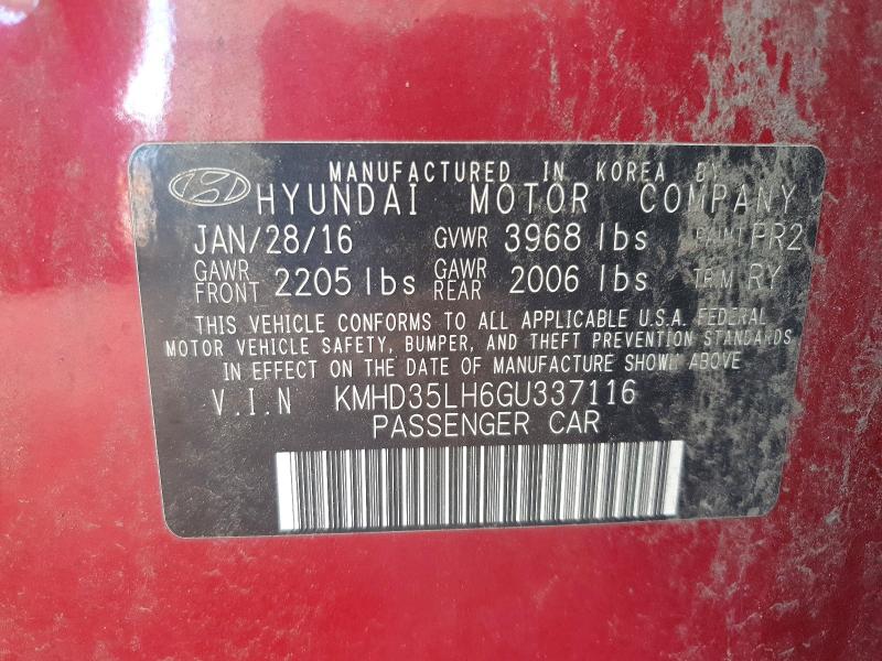 Продаж на аукціоні авто 2016 Hyundai Elantra Gt, vin: KMHD35LH6GU337116, номер лоту: 65821916
