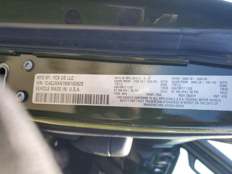 Продаж на аукціоні авто 2022 Jeep Wrangler, vin: 1C4GJXAN7NW163828, номер лоту: 66470876